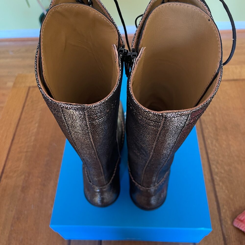 Fluevog Mellow Melody Tall Lace-Up Brogue Boots - Picture 8 of 11